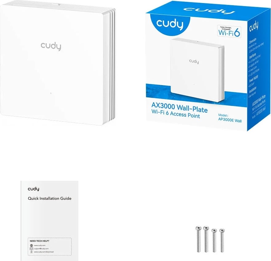 Cudy Access Point WF6 Gigabit Dual Band Väggplatta