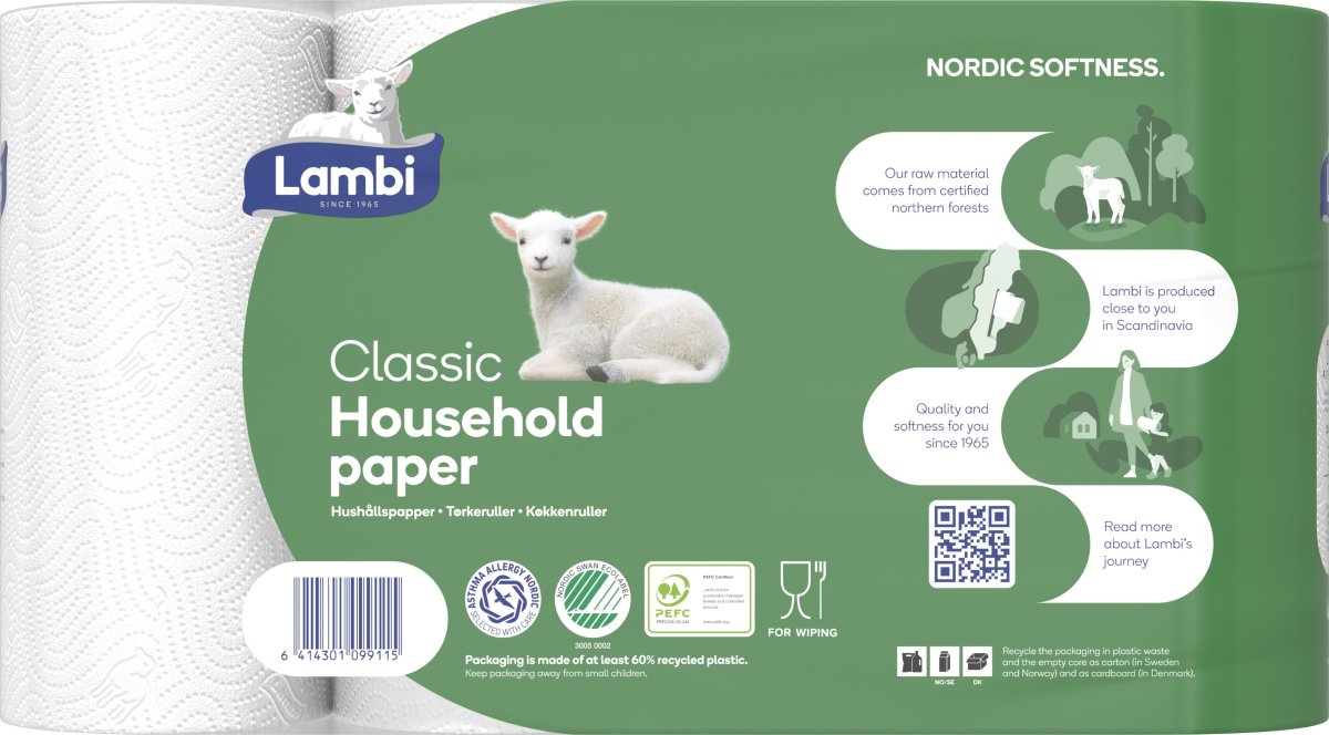 Lambi Hushållspapper, 2-lagers, 20 rullar