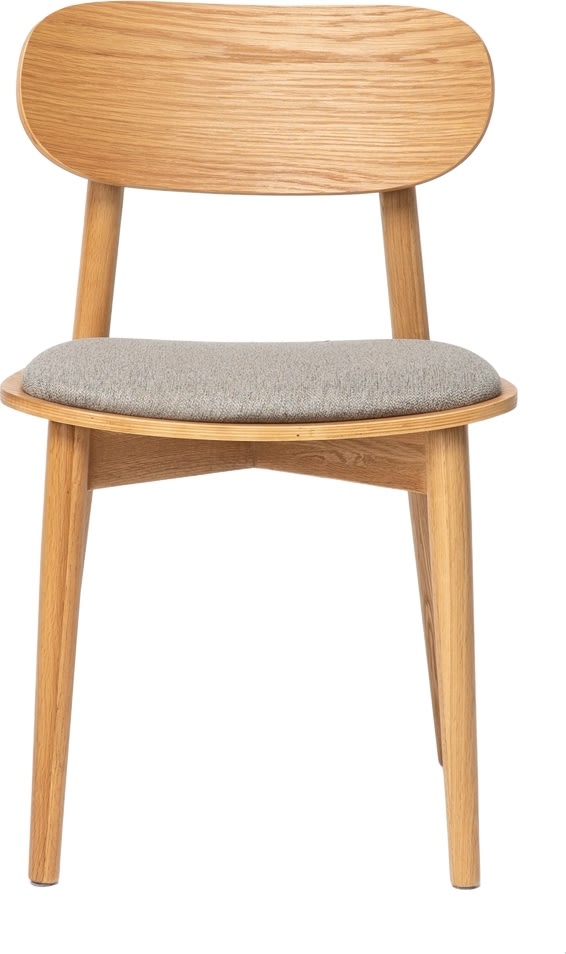 NordicLine kantinstol, ek/klädd sits