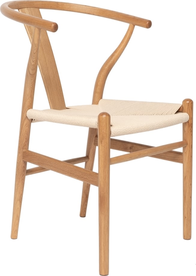 NordicLine matsalsset med 4 stolar med flät, ek