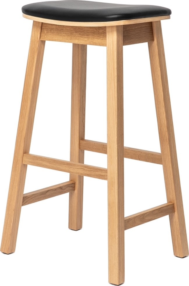 NordicLine Barstol, ek, stoppad, natur/svart, H75