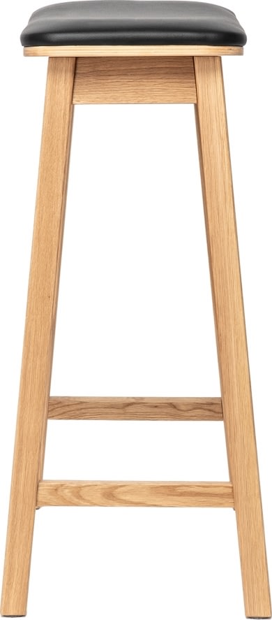 NordicLine Barstol, ek, stoppad, natur/svart, H75