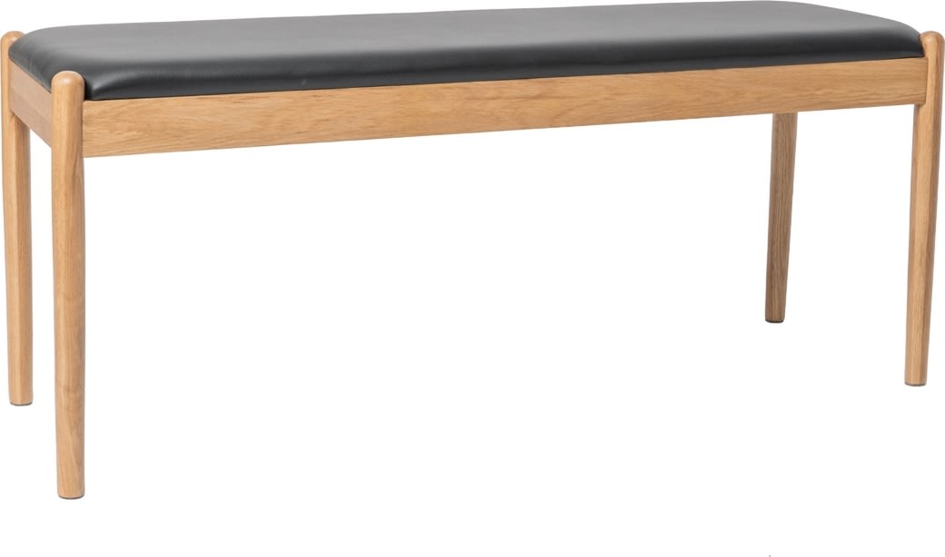NordicLine Bänk, ek, stoppad sits, natur/svart