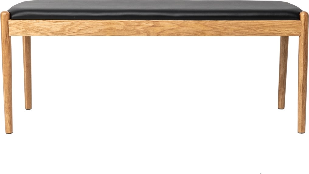 NordicLine Bänk, ek, stoppad sits, natur/svart