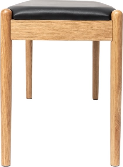 NordicLine Bänk, ek, stoppad sits, natur/svart