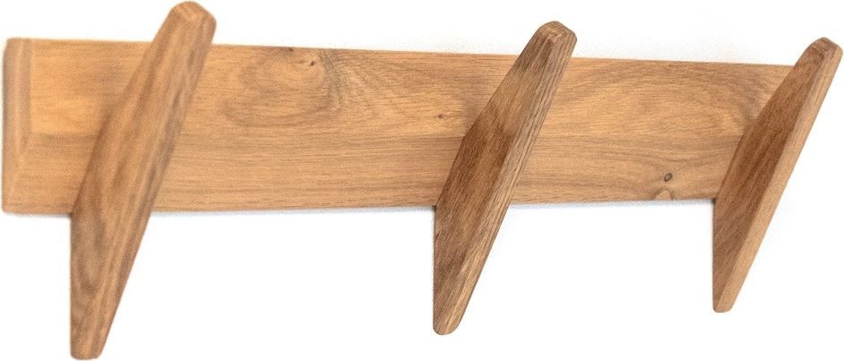 NordicLine Klädhängare, oljad ek/3 krokar, L60 cm