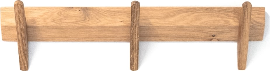 NordicLine Klädhängare, oljad ek/3 krokar, L60 cm