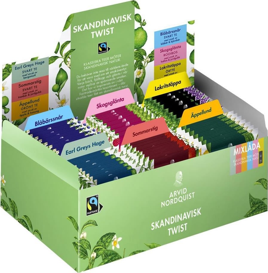 Arvid Nordquist Sortimentlåda, 90 påsar, 6 smaker