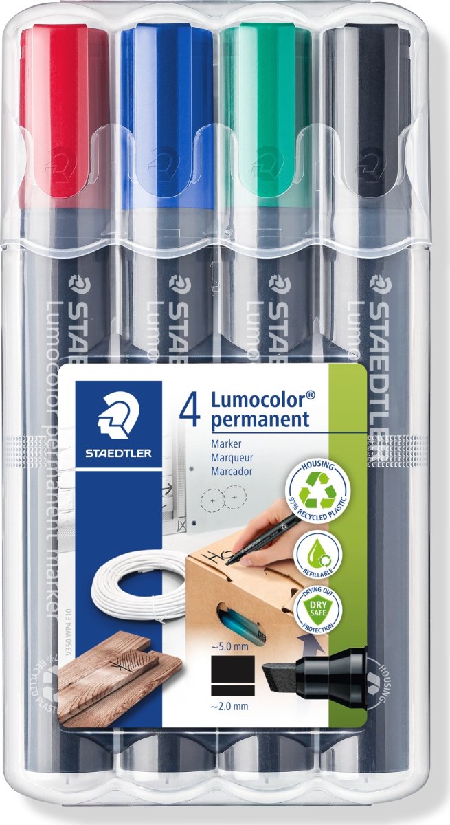 Staedtler Lumocolor 350 märkpenna, snedskuren, per