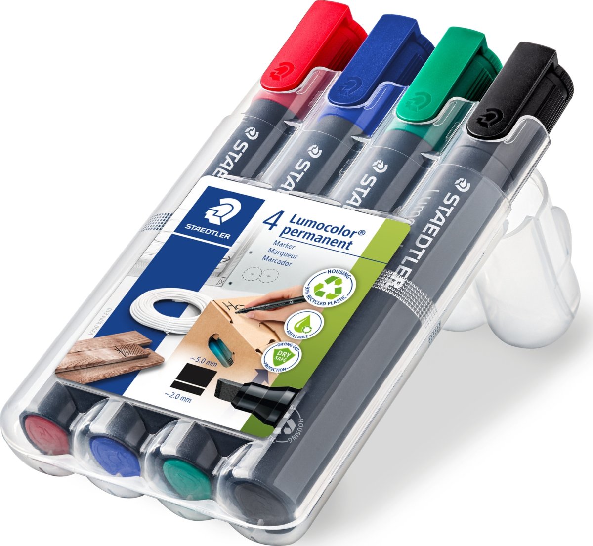 Staedtler Lumocolor 350 märkpenna, snedskuren, per