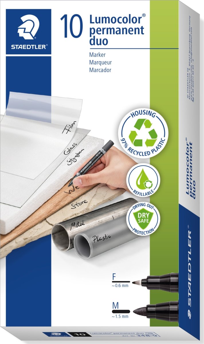 Staedtler Lumocolor Duo 348 märkpenna, permanent, 