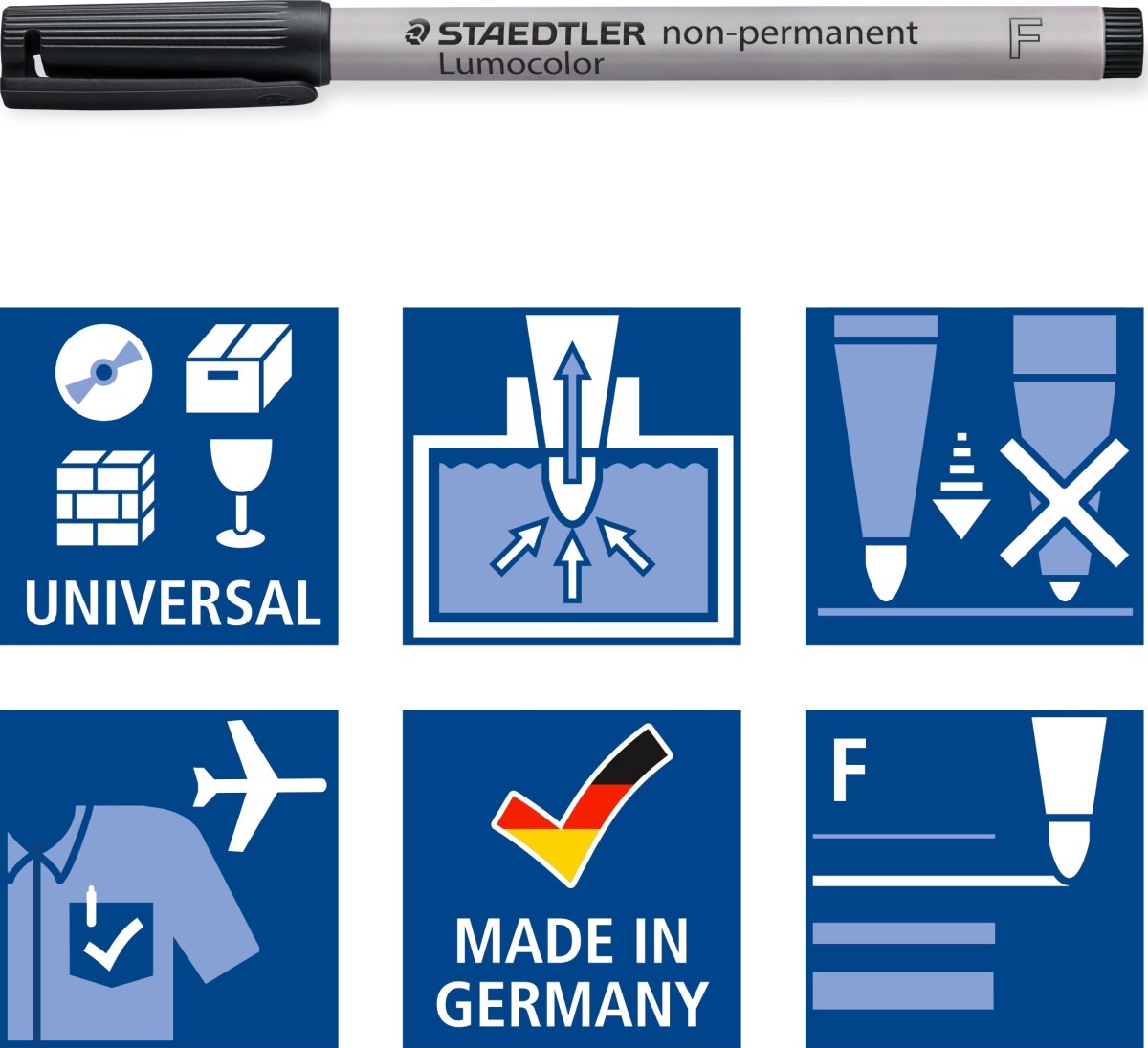 Staedtler Lumocolor 316 Märkpenna F, icke-perm, gu