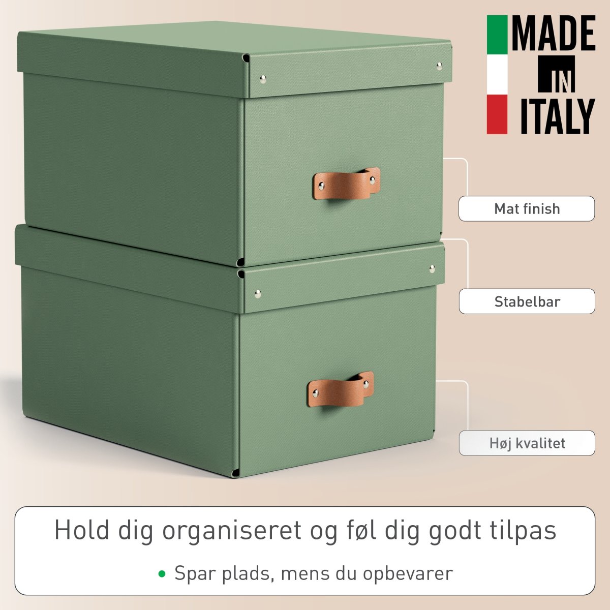 Leitz Puro Box m. lock | M | Grön | 2 st.