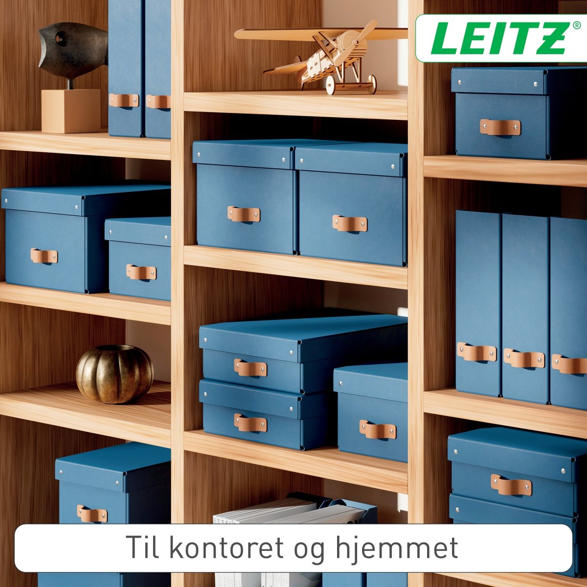 Leitz Puro Box med lock | M låg | Blå | 2 st.