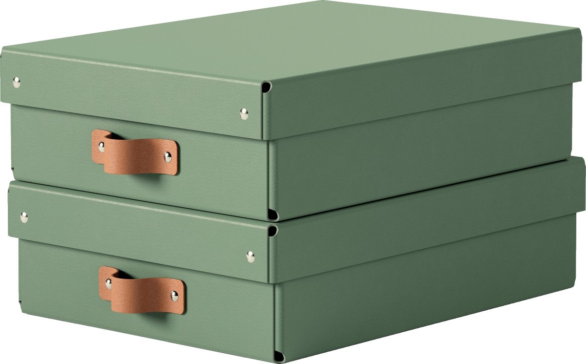 Leitz Puro Box m. lock | M låg | Grön | 2 st.