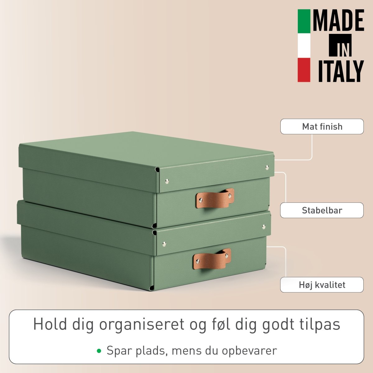 Leitz Puro Box m. lock | M låg | Grön | 2 st.