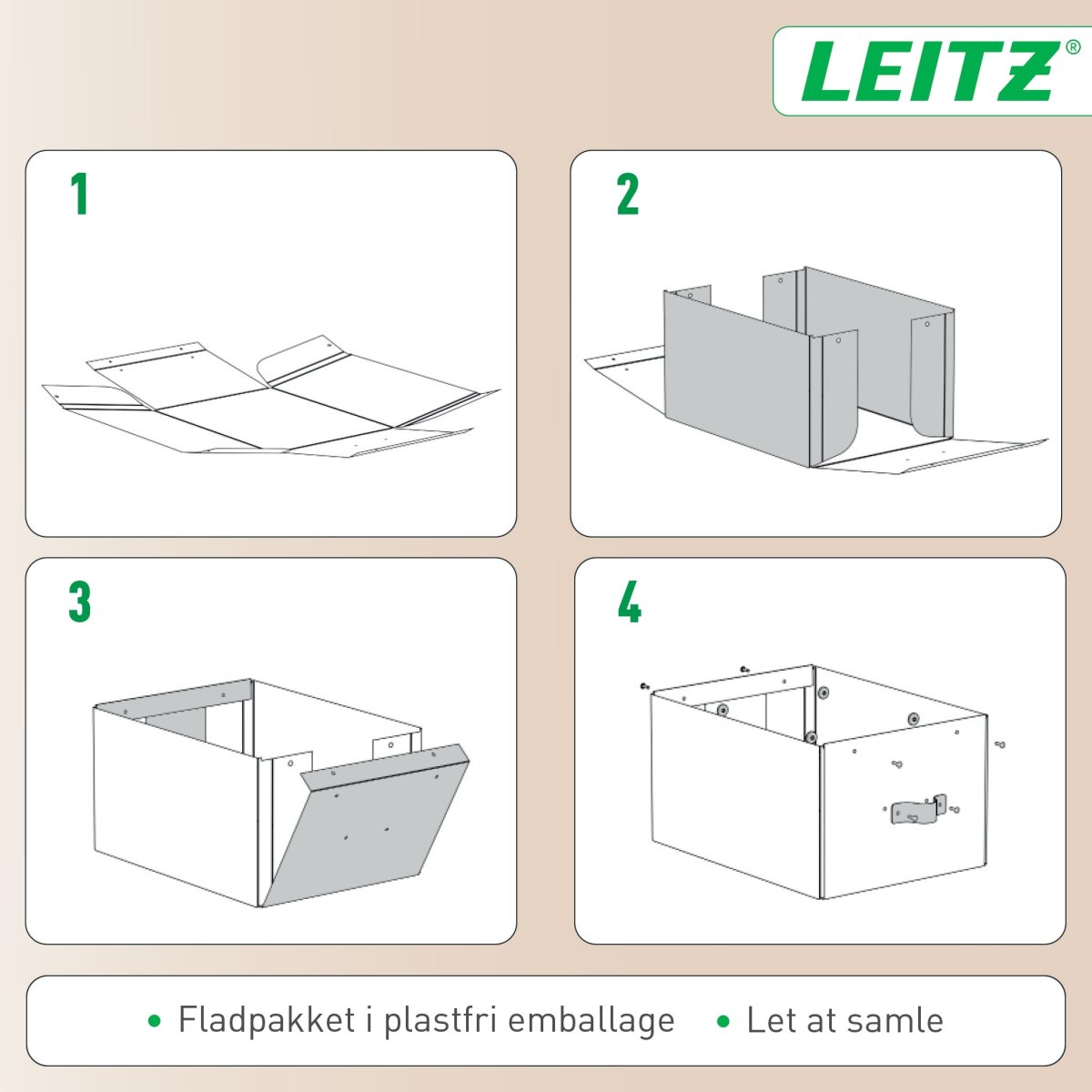 Leitz Puro Box m. lock | M låg | Grön | 2 st.