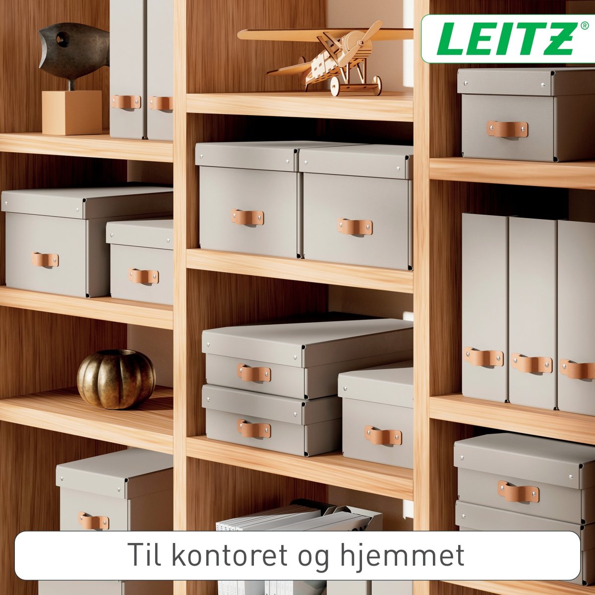 Leitz Puro Box med lock | S | Beige | 2 st.