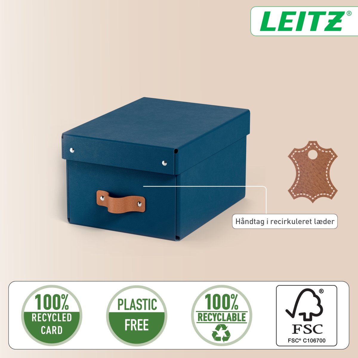 Leitz Puro Box med lock | S | Blå | 2 st.