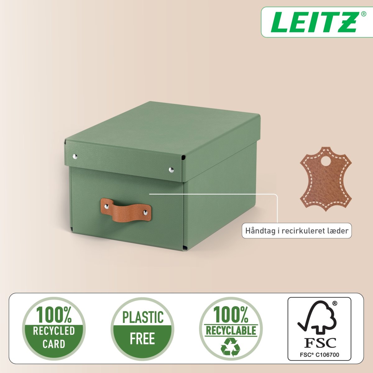 Leitz Puro Box m. lock | S | Grön | 2 st.