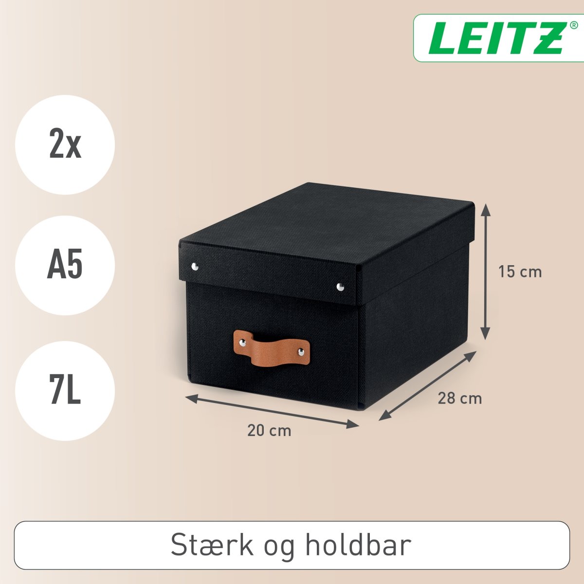 Leitz Puro Box med lock | S | Svart | 2 st.