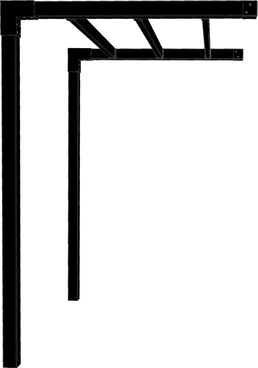 Plus Arcade Pergola modell 1, 1 fack, svart/svart