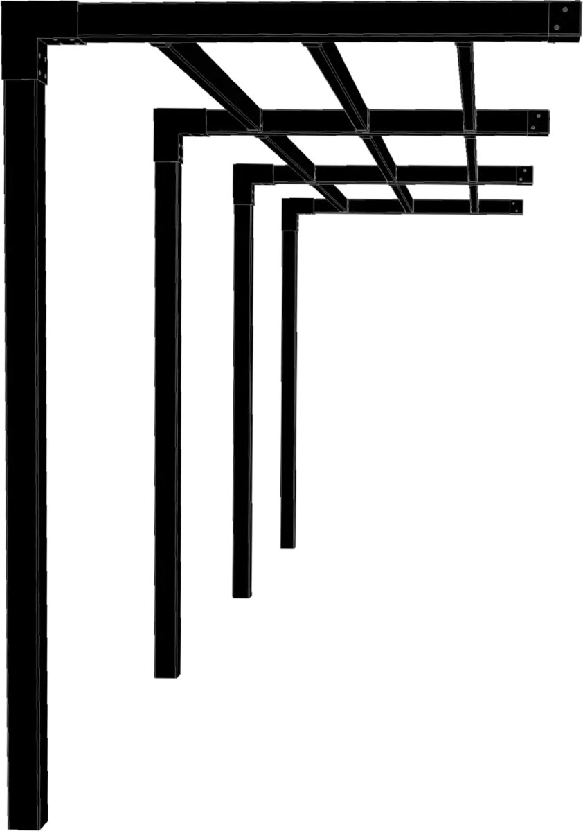 Plus Arcade Pergola modell 2, 3 fack, svart/svart