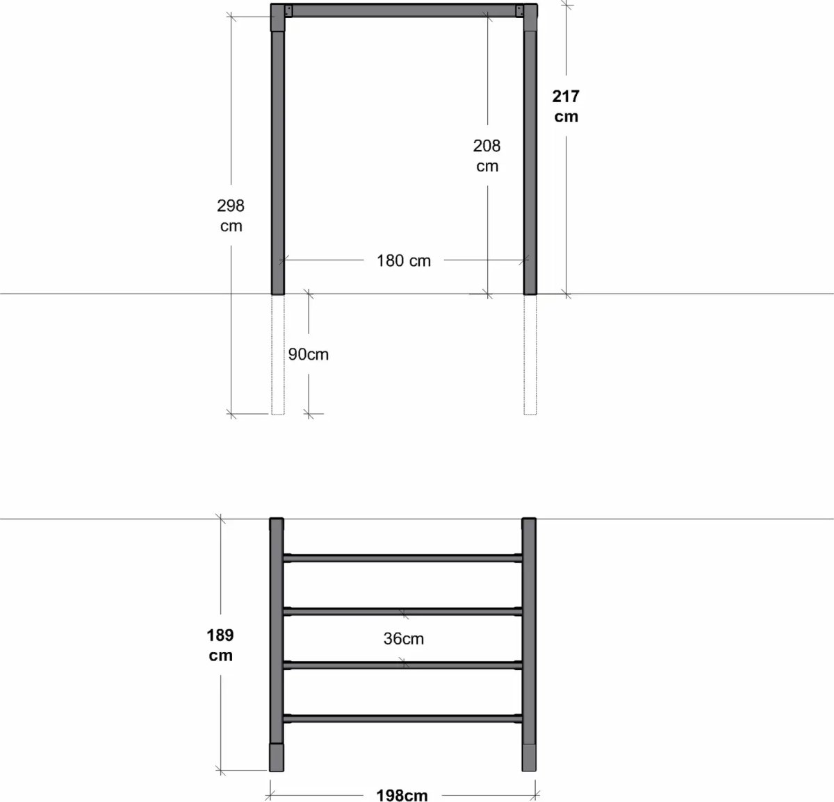 Plus Arcade Pergola modell 3, 1 sektion, svart