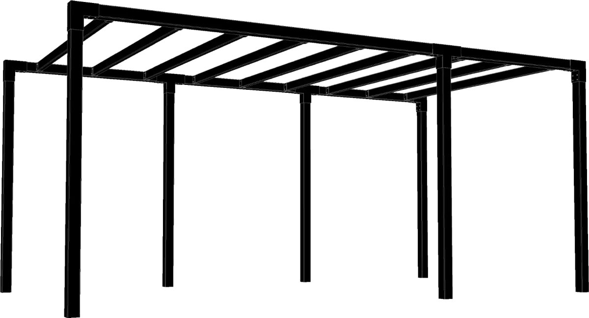 Plus Arcade Pergola modell 5, svart/svart