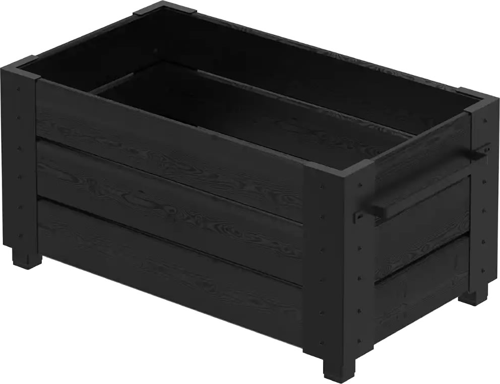 Plus Cubic Blomlåda m/fötter 87x50x42, svart