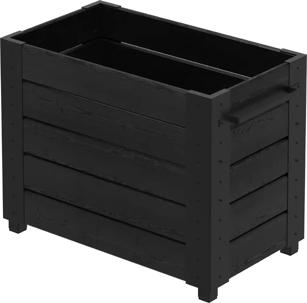 Plus Cubic Blomlåda m/fötter 87x50x67, svart