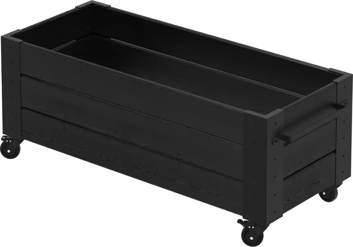 Plus Cubic Blomlåda m/hjul 120x50x48, svart