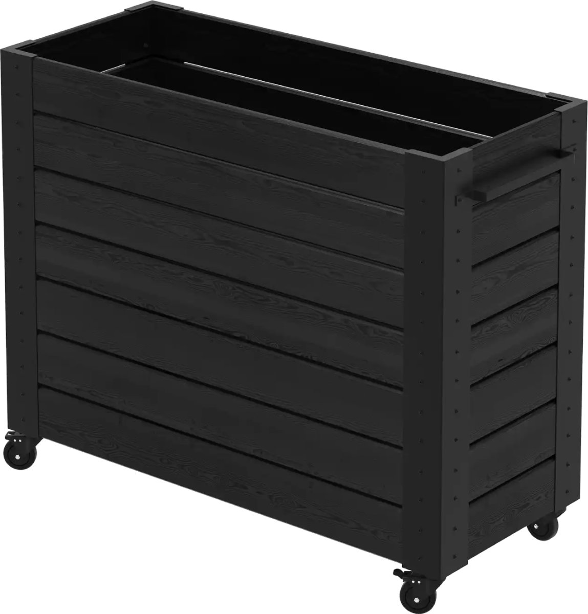 Plus Cubic Blomlåda med hjul 120x50x98, svart