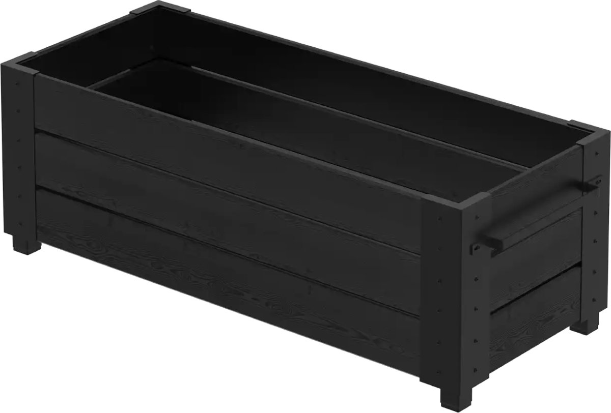 Plus Cubic Blomlåda m/fötter 120x50x42, svart