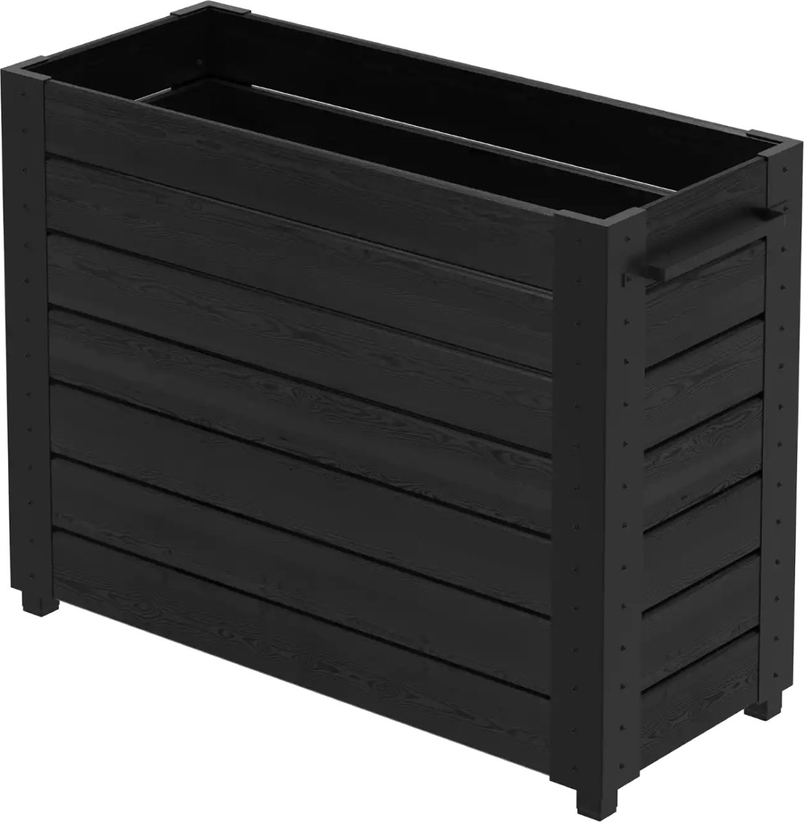 Plus Cubic Blomlåda m/fötter 120x50x92, svart