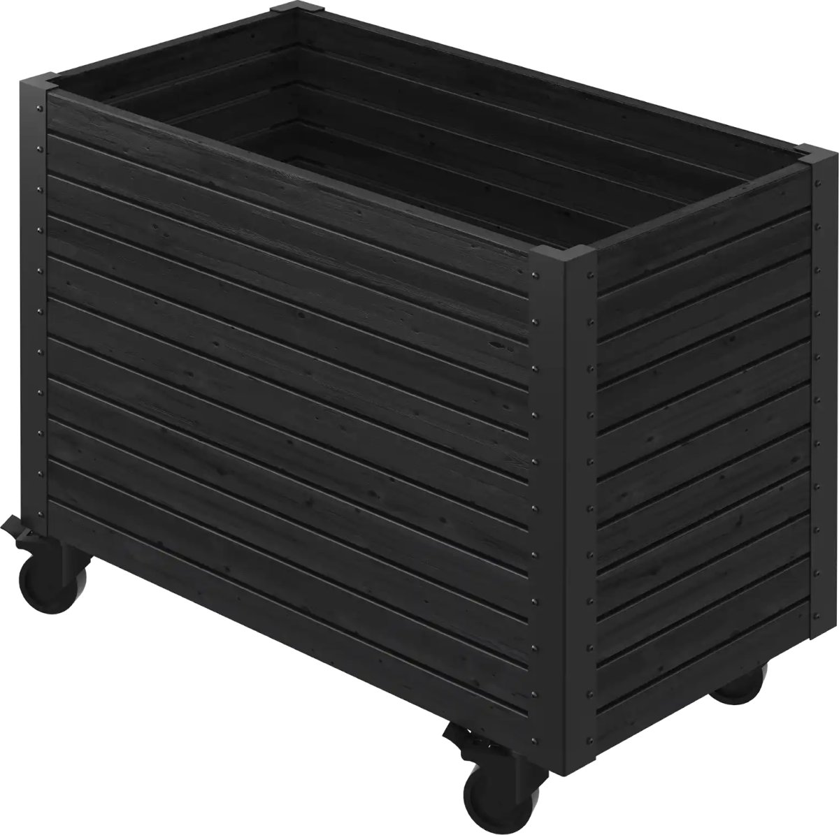 Plus Cubic Blomlåda m/hjul 87x47x65,5, svart