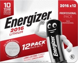 Energizer Litium CR2016 knappcellsbatteri, 12 st