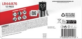 Energizer Alkaline LR44 batteri, 12 st.
