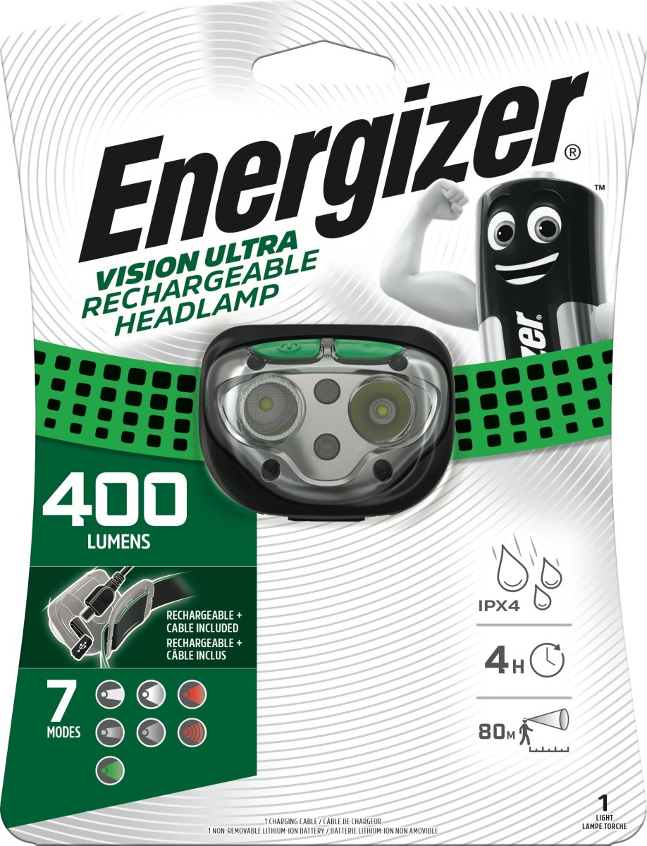 Energizer laddningsbar industriell pannlampa 400lm