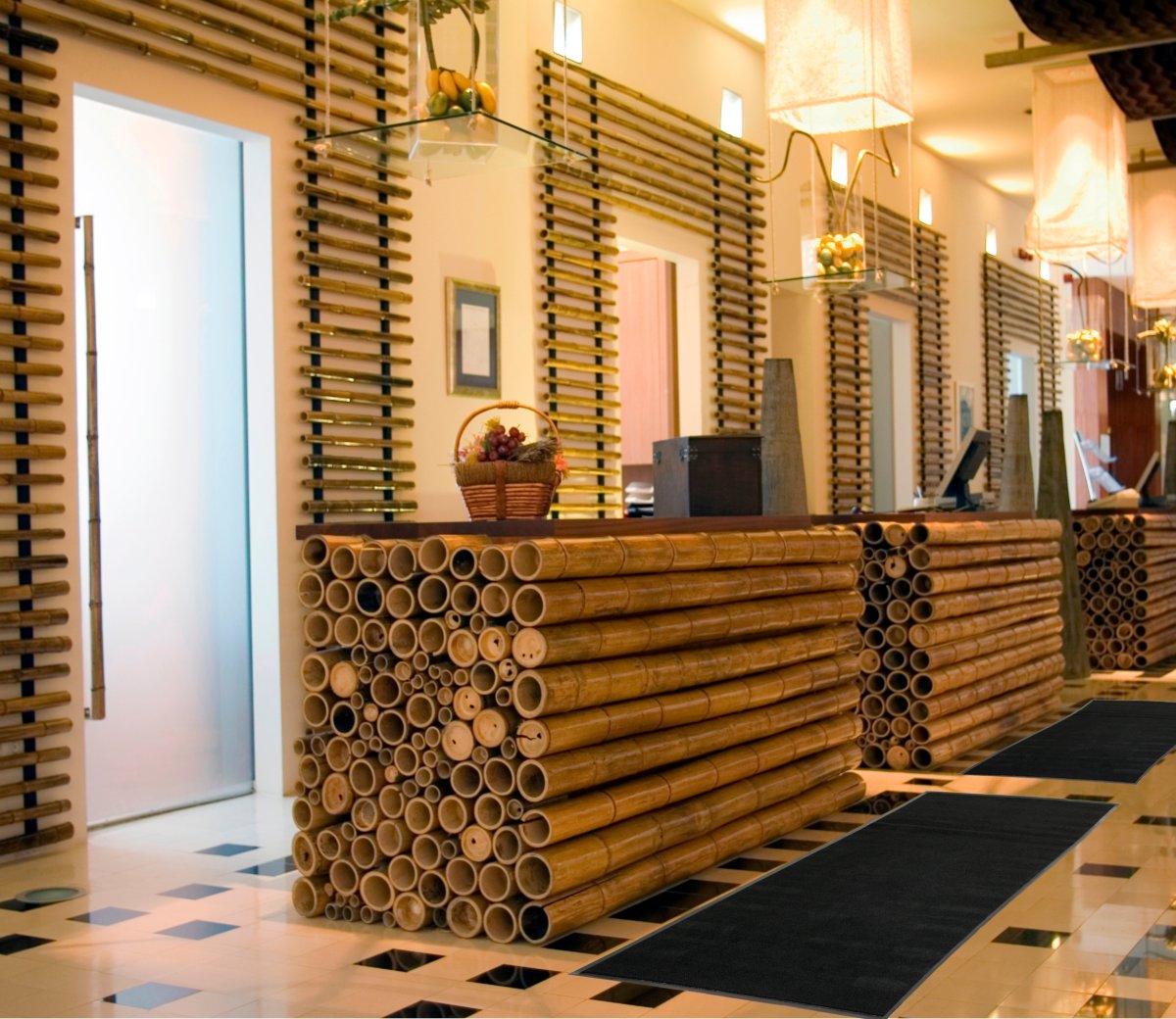 Halkfri matta, 400x90 cm, svart