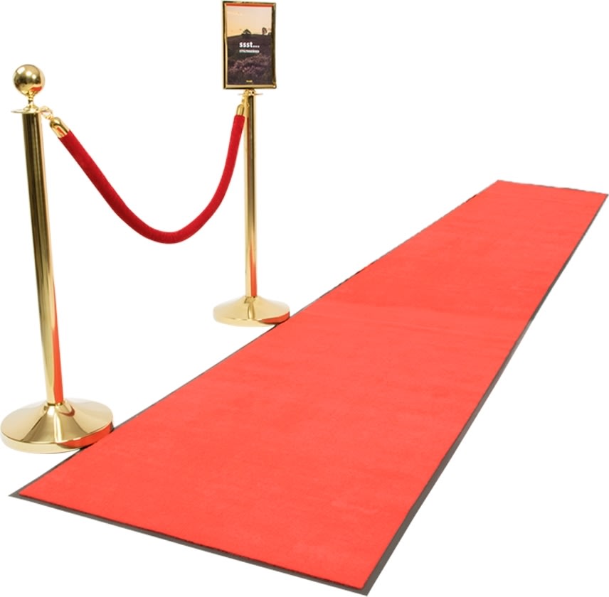 Halkfri matta, 400x90 cm, röd