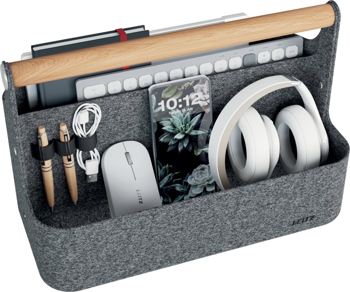 Leitz Skrivbordsorganisatör | Bärbar | Grå filt