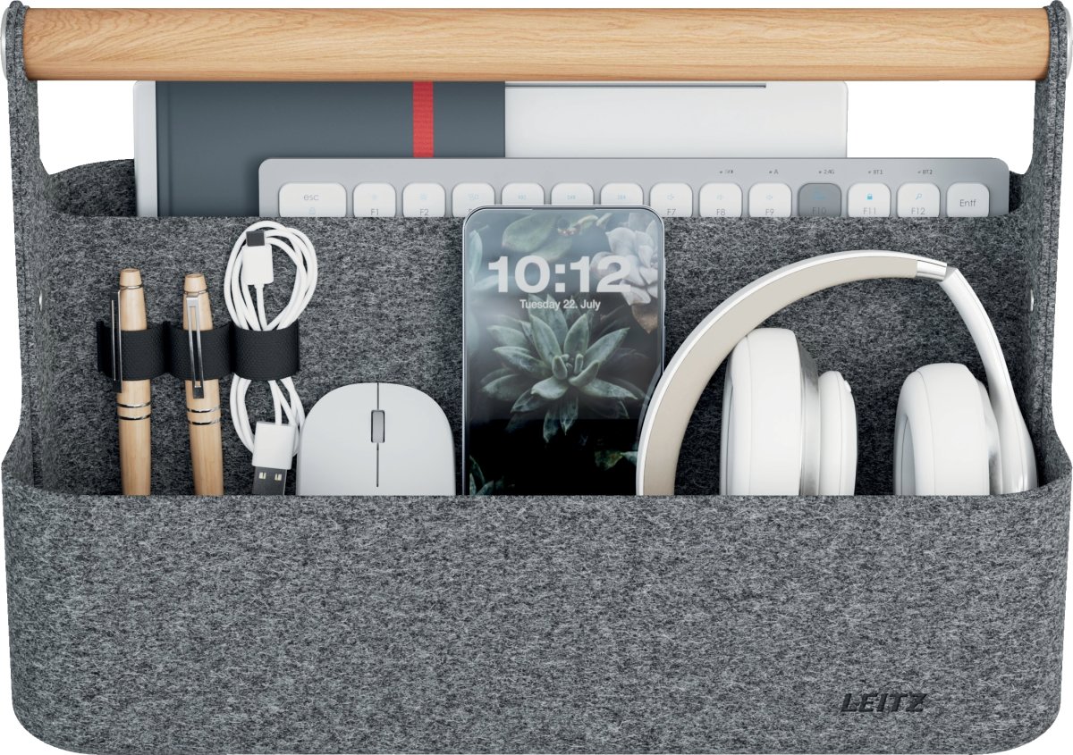 Leitz Skrivbordsorganisatör | Bärbar | Grå filt