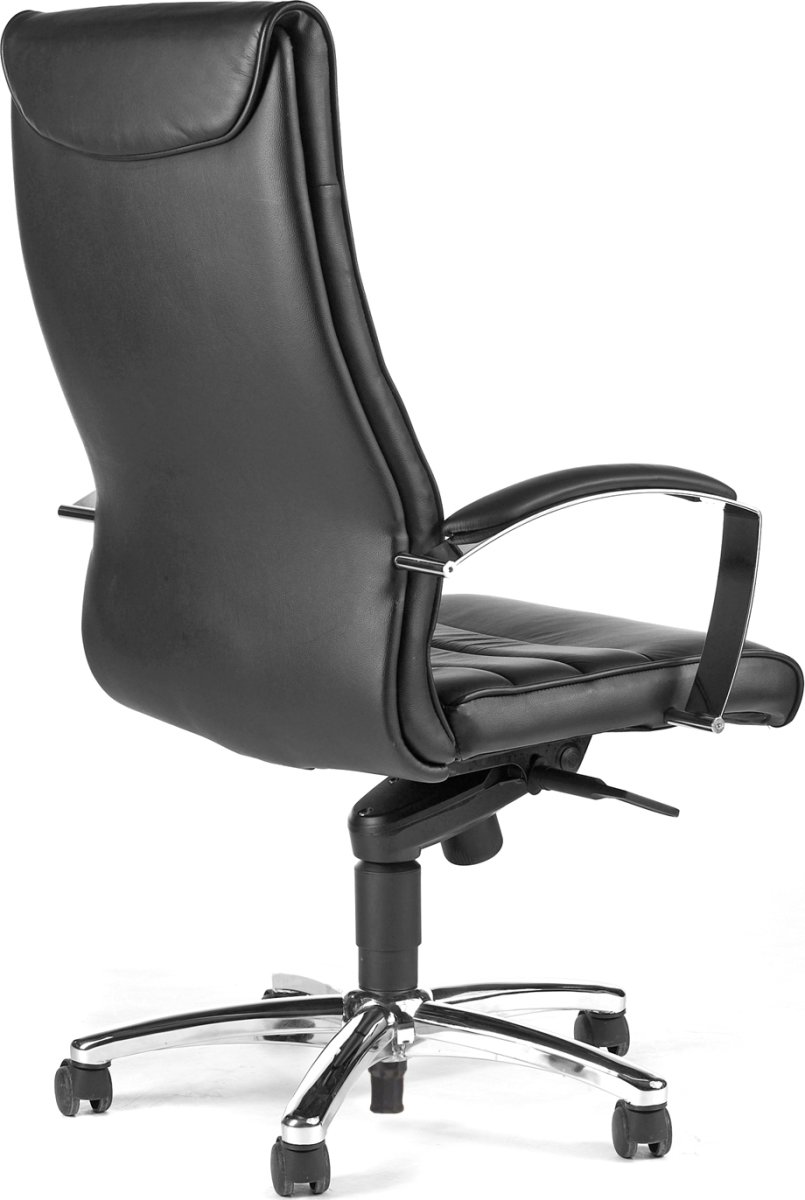 Kontorsstol Melfi Svart läder Inkl. armstöd