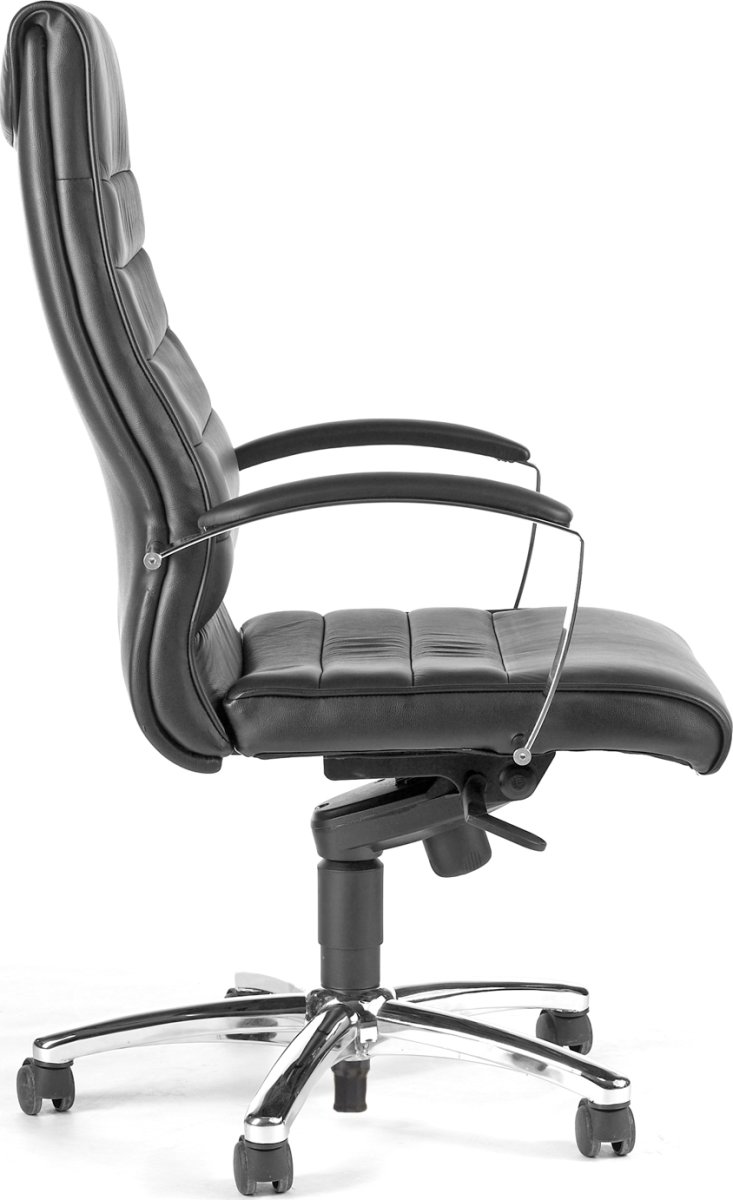 Kontorsstol Melfi Svart läder Inkl. armstöd