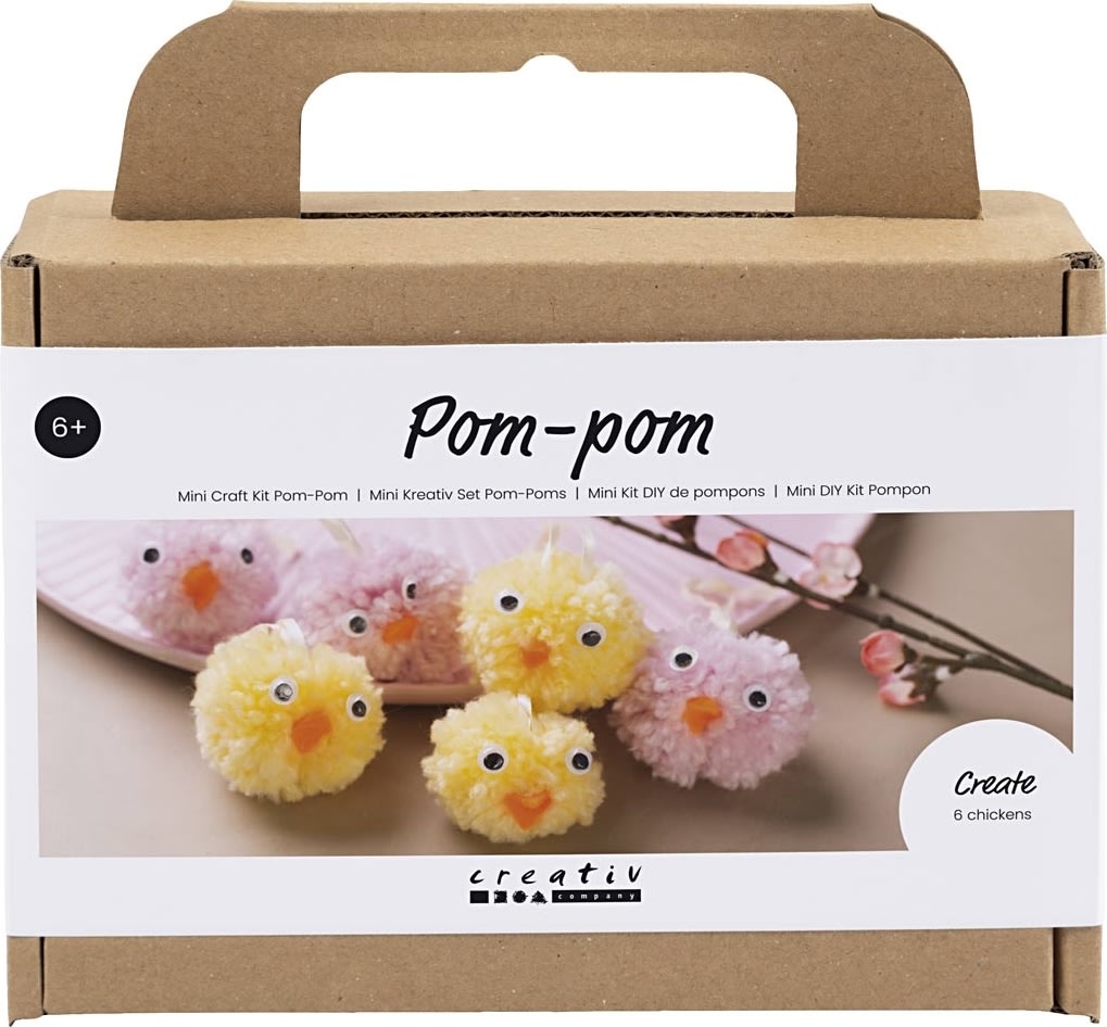 Mini DIY Kit Pompon | Kycklingar | Ass. färger