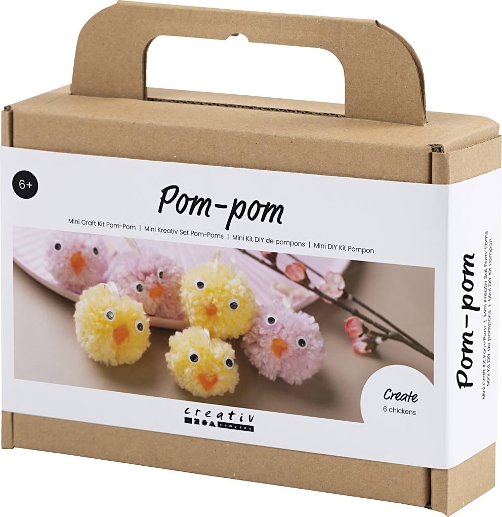 Mini DIY Kit Pompon | Kycklingar | Ass. färger