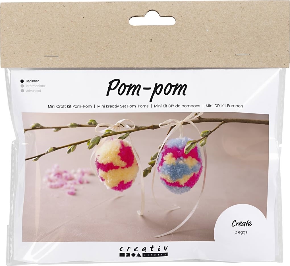 Mini DIY Kit Pompon | Ägg | Färgglad