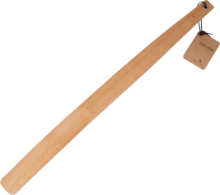 Skohorn, bokträ med lädersnöre, 55 cm