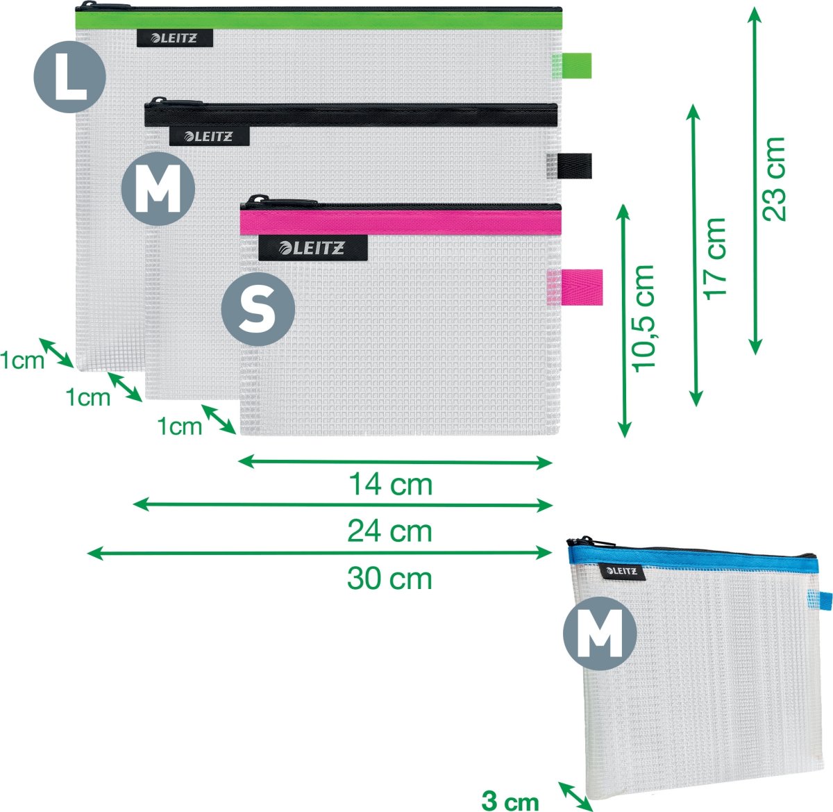 Leitz WOW Vattenavvisande zip-påse | ass.